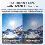 Polarized Bluetooth Smart Glasses with Built-in Mic & Speakers, Voice Assistant, Open-Ear Audio, HD Calling, Magnetic Charging, Noise Reduction, IP65 Waterproof, 60-Min Fast Charging, and 5-Hour Battery Life – Ideal for Sports & Outdoor Use