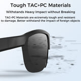 Polarized Bluetooth Smart Glasses with Built-in Mic & Speakers, Voice Assistant, Open-Ear Audio, HD Calling, Magnetic Charging, Noise Reduction, IP65 Waterproof, 60-Min Fast Charging, and 5-Hour Battery Life – Ideal for Sports & Outdoor Use