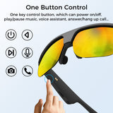 Polarized Bluetooth Smart Glasses with Built-in Mic & Speakers, Voice Assistant, Open-Ear Audio, HD Calling, Magnetic Charging, Noise Reduction, IP65 Waterproof, 60-Min Fast Charging, and 5-Hour Battery Life – Ideal for Sports & Outdoor Use