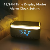 10W Bluetooth Stereo Speaker-Alarm Clock, Wireless Charging, RGB light
