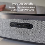 10W Bluetooth Stereo Speaker-Alarm Clock, Wireless Charging, RGB light