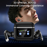 Wireless Earbudswith LCD Full-color Touch Screen, 5.3 Bluetooth Headphone, True Wireless Noise Cancelling, 1.47inch Screen, 32H Playback, IP4 Waterproof, Lightweight, ANC & Transparency Mode, 450mAh Battery Wireless Charging Case