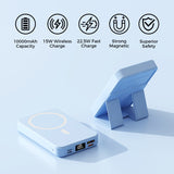 10000mAh Portable Magnetic Wireless Charge Power Bank w/ Phones Stand