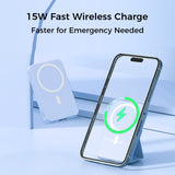 10000mAh Portable Magnetic Wireless Charge Power Bank w/ Phones Stand