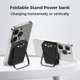 10000mAh Magnetic Power Bank w/ Stand- 3 Built-in Cables & Wireless Charging