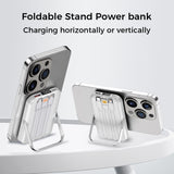 10000mAh Magnetic Power Bank w/ Stand- 3 Built-in Cables & Wireless Charging