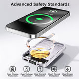10000mAh Magnetic Power Bank w/ Stand- 3 Built-in Cables & Wireless Charging