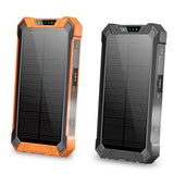 Outdoor Solar Portable Power Bank with Wireless Charging, Built-in 4 Cables, 20000mAh Battery, IP65 Waterproof, Dustproof, Digital Display power, Dual LED Flashlight, High Conversion efficiency