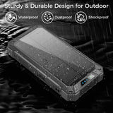 Outdoor Solar Portable Power Bank with Wireless Charging, Built-in 4 Cables, 20000mAh Battery, IP65 Waterproof, Dustproof, Digital Display power, Dual LED Flashlight, High Conversion efficiency