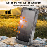 Outdoor Solar Portable Power Bank with Wireless Charging, Built-in 4 Cables, 20000mAh Battery, IP65 Waterproof, Dustproof, Digital Display power, Dual LED Flashlight, High Conversion efficiency