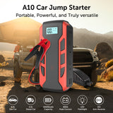 Model: A10 - Portable 12V Jump Starter, 800A Peak 10000mAh (6.0L Gas Car or 3.0L Diesel Car) + Power Bank & Flashlight