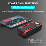 Model: A10 - Portable 12V Jump Starter, 800A Peak 10000mAh (6.0L Gas Car or 3.0L Diesel Car) + Power Bank & Flashlight