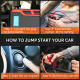 Model: A10 - Portable 12V Jump Starter, 800A Peak 10000mAh (6.0L Gas Car or 3.0L Diesel Car) + Power Bank & Flashlight