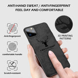 Alpha Digital Luxury Soft Texture Deer Patterned TPU Cloth Protective Case for iPhone 12 & iPhone Pro, Dirt-resistant, Anti-Shock, Anti-Fingerprint, Full Body Protective