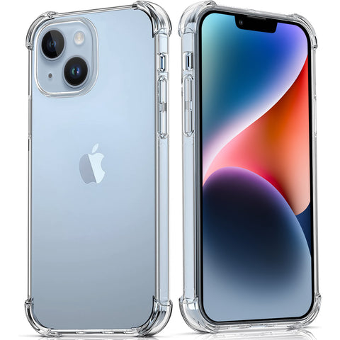Alpha Digital Crystal Clear Case for iPhone14/14Plus/14Pro/14ProMax, Shock Absorption Bumper, Soft Flexible TPU, Anti-Drop, Anti-Fingerprint, 360 Shockproof, Transparent Protective Back Cover