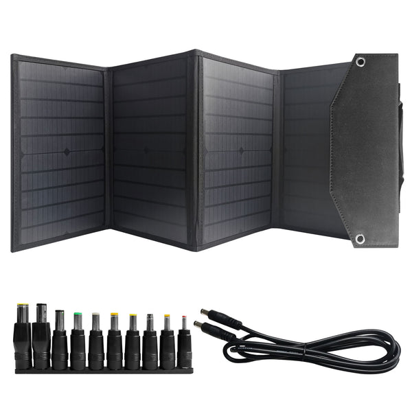 40W Foldable Solar Panel Charging Bag With USB Port - Portable For Camping, Hiking, Lightweight And Low Light Efficient