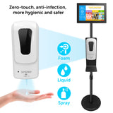 Sungale Digital Signage Stand w/ Hand Sanitizer Dispenser Station - Floor Standing - Great for Public Space Advertising