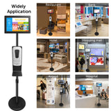 Sungale Digital Signage Stand w/ Hand Sanitizer Dispenser Station - Floor Standing - Great for Public Space Advertising