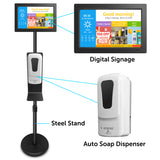 Sungale Digital Signage Stand w/ Hand Sanitizer Dispenser Station - Floor Standing - Great for Public Space Advertising