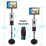 Sungale Digital Signage Stand w/ Hand Sanitizer Dispenser Station - Floor Standing - Great for Public Space Advertising