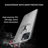 Alpha Digital Luxury Soft Texture Deer Patterned TPU Cloth Protective Case for iPhone13, Dirt-resistant, Anti-Shock, Anti-Fingerprint, Full Body Protective