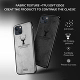 Alpha Digital Luxury Soft Texture Deer Patterned TPU Cloth Protective Case for iPhone13, Dirt-resistant, Anti-Shock, Anti-Fingerprint, Full Body Protective