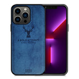 Alpha Digital Luxury Soft Texture Deer Patterned TPU Cloth Protective Case for iPhone13 Pro, Dirt-resistant, Anti-Shock, Anti-Fingerprint, Full Body Protective