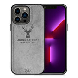 Alpha Digital Luxury Soft Texture Deer Patterned TPU Cloth Protective Case for iPhone13 Pro, Dirt-resistant, Anti-Shock, Anti-Fingerprint, Full Body Protective