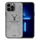 Alpha Digital Luxury Soft Texture Deer Patterned TPU Cloth Protective Case for iPhone13 Pro Max, Dirt-resistant, Anti-Shock, Anti-Fingerprint, Full Body Protective