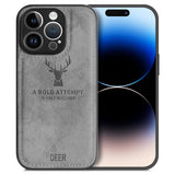 Alpha Digital Luxury Soft Texture Deer Patterned TPU Cloth Protective Case for iPhone14Pro/14Pro Max, Dirt-resistant, Anti-Shock, Anti-Fingerprint, Full Body Protective