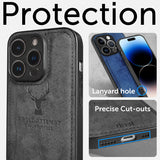 Alpha Digital Luxury Soft Texture Deer Patterned TPU Cloth Protective Case for iPhone14Pro/14Pro Max, Dirt-resistant, Anti-Shock, Anti-Fingerprint, Full Body Protective