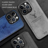 Alpha Digital Luxury Soft Texture Deer Patterned TPU Cloth Protective Case for iPhone14Pro/14Pro Max, Dirt-resistant, Anti-Shock, Anti-Fingerprint, Full Body Protective