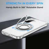 Full Protective SAMSUNG Galaxy A17 5G Case w/ Magnetic Rotatable Ring Stand- Soft Flex -360 shockproof