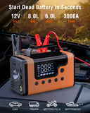 Car Jump Start, 150PSI Air and Vacuum: 3000A for 8.0L Gas/6.0L Diesel