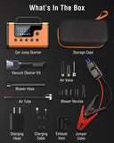 Car Jump Start, 150PSI Air and Vacuum: 3000A for 8.0L Gas/6.0L Diesel