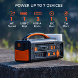 AOY-320 Portable Power Station | 300W Pure Sine Wave Inverter | 296Wh Battery Backup for Camping & Emergency | Type-C & Solar Charging