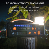 AOY-320 Portable Power Station | 300W Pure Sine Wave Inverter | 296Wh Battery Backup for Camping & Emergency | Type-C & Solar Charging