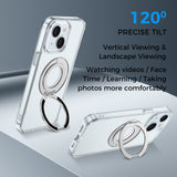 Full Protective iPhone 15/ 15Plus / 15Pro / 15ProMax Case PRO MAX w/ Magnetic Rotatable Ring Stand- Soft Flex -360 shockproof