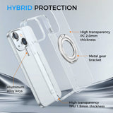 Full Protective iPhone 15/ 15Plus / 15Pro / 15ProMax Case PRO MAX w/ Magnetic Rotatable Ring Stand- Soft Flex -360 shockproof