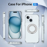 Full Protective iPhone 15/ 15Plus / 15Pro / 15ProMax Case PRO MAX w/ Magnetic Rotatable Ring Stand- Soft Flex -360 shockproof