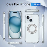Full Protective iPhone 15/ 15Plus / 15Pro / 15ProMax Case PRO MAX w/ Magnetic Rotatable Ring Stand- Soft Flex -360 shockproof