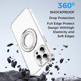 Full Protective iPhone 15/ 15Plus / 15Pro / 15ProMax Case PRO MAX w/ Magnetic Rotatable Ring Stand- Soft Flex -360 shockproof