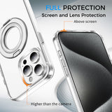 Full Protective iPhone 15/ 15Plus / 15Pro / 15ProMax Case PRO MAX w/ Magnetic Rotatable Ring Stand- Soft Flex -360 shockproof