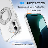 Full Protective iPhone 16/ 16Plus / 16Pro / 16ProMax Case w/ Magnetic Rotatable Ring Stand- Soft Flex -360 shockproof