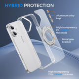 Full Protective iPhone 16/ 16Plus / 16Pro / 16ProMax Case w/ Magnetic Rotatable Ring Stand- Soft Flex -360 shockproof