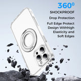 Full Protective iPhone 16/ 16Plus / 16Pro / 16ProMax Case w/ Magnetic Rotatable Ring Stand- Soft Flex -360 shockproof