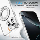 Full Protective iPhone 16/ 16Plus / 16Pro / 16ProMax Case w/ Magnetic Rotatable Ring Stand- Soft Flex -360 shockproof