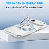Full Protective iPhone 17/ 17Plus/ 17Pro/ 17ProMax Case w/ Magnetic Rotatable Ring Stand- Soft Flex, Anti-Drop/Fingerprint -360 shockproof