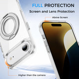 Full Protective iPhone 17/ 17Plus/ 17Pro/ 17ProMax Case w/ Magnetic Rotatable Ring Stand- Soft Flex, Anti-Drop/Fingerprint -360 shockproof