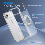 Full Protective iPhone 17/ 17Plus/ 17Pro/ 17ProMax Case w/ Magnetic Rotatable Ring Stand- Soft Flex, Anti-Drop/Fingerprint -360 shockproof